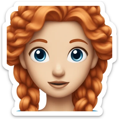 Princess with red hair and blue eyes sticker