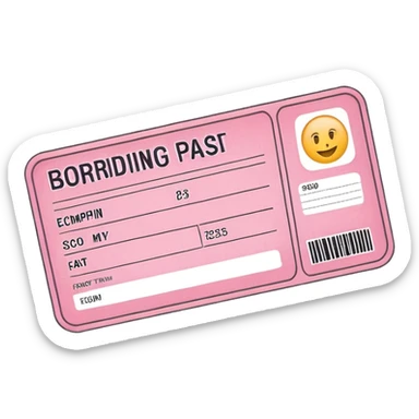 pink boarding pass sticker