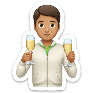 Man Champagne Tennis  sticker