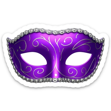 purple carnival mask sticker