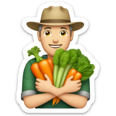 FARMER Hugging VEGETABLES sticker