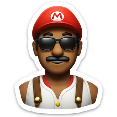 Mario with sunglasses sticker