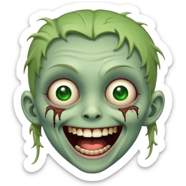A cute and cheerful zombie is laughing hard sticker
