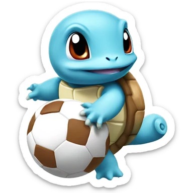 squirtle holding football sticker