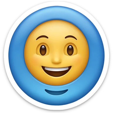 brillent move emoji in blue colour  sticker