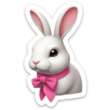 Conejo con lazo rosa sticker
