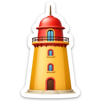 California Tower in San Diego, simple apple style emoji, no text, white background, inspired by reference photo, version 2 sticker