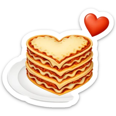 Lasagna heart sticker