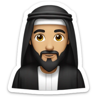 Saudi sheikh wearing black thobe sticker