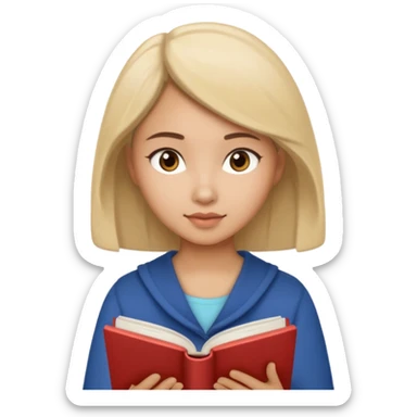 Morena lendo livro sticker