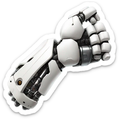 White mechanical cyborg arm and bicep sticker