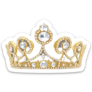 european  queen tiara gold crystals sticker