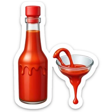 hot sauce bottle dripping sticker