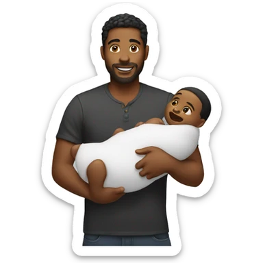 Man holding the baby  sticker