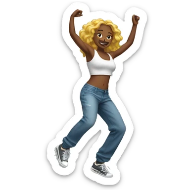 woman dancing hiphop sticker