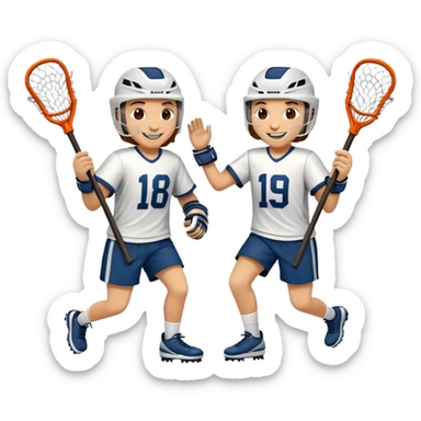 Lacrosse players celebrating sticker