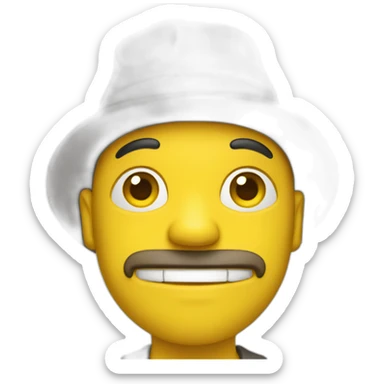 yellow man with topper sticker