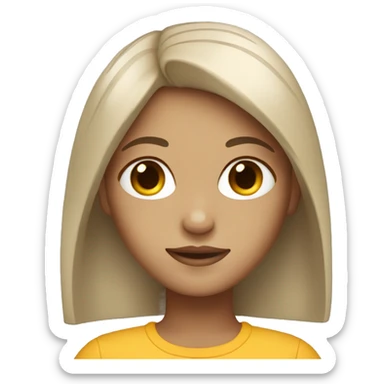 withe girl with dark blonde straight hair sticker