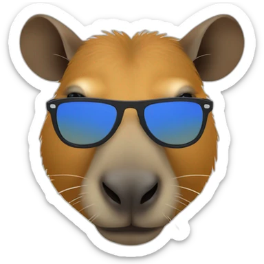 capybara with sunglasses-(proportional)calm-(realistic) sticker