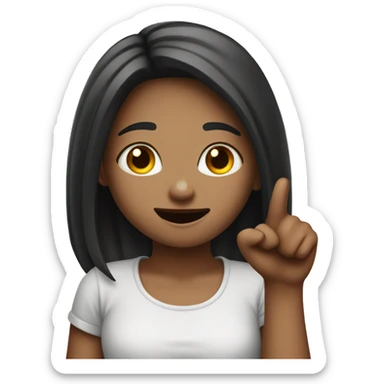 Create me an emojie with a girl sticking her tongue out and making an L with her two hands sticker