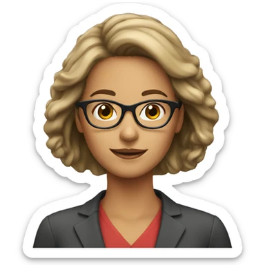 woman teacher with glasses sticker