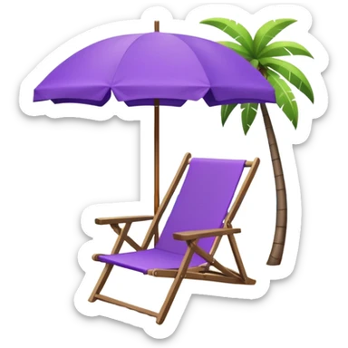 beach chair with purple umbrella sticker