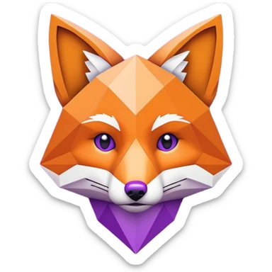 Purple colored blocky fox sticker