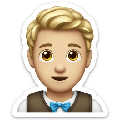 Boy with blue bow sticker