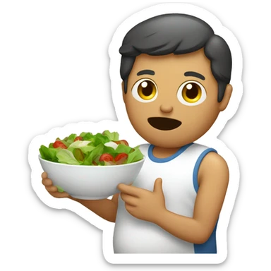pregnant man eating a salad sticker