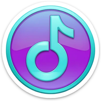 Purple and Cian Symbol of TikTok  sticker