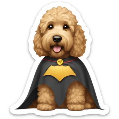 Golden doodle with a cape sticker