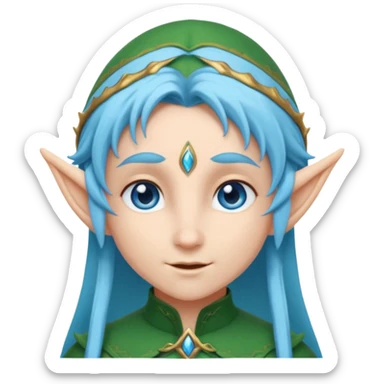 elf with bright hair and blue eyes sticker