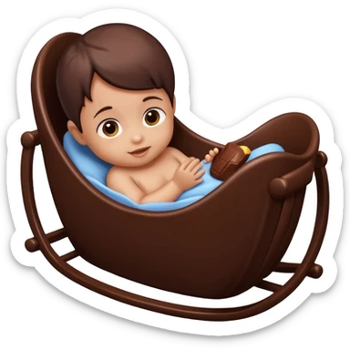 Baby in Chocolate cradle  sticker