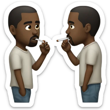 kanye west smoking a cig properly sticker