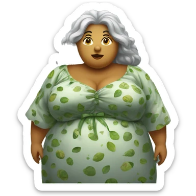 mean fat lady wearing a mumu, buzzed gray hair, in a swamp sticker