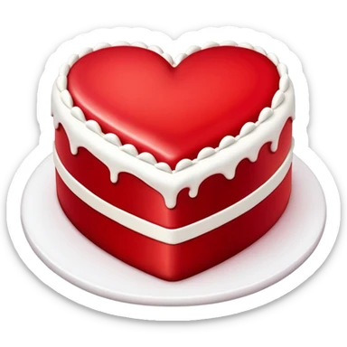 Red heart shaped cake  sticker