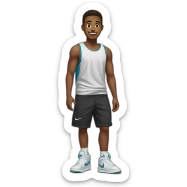 handsome boy with nike jordans  sticker