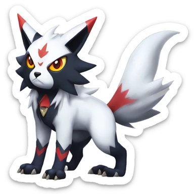 Edgy Cool Kawaii Litten-Absol-Zorua-Zangoose-Pokémon Full Body sticker