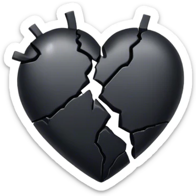 Black broken heart sticker