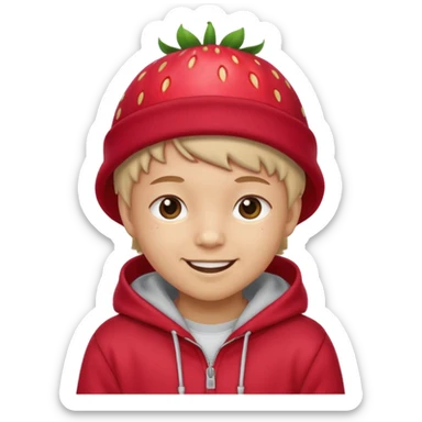 Kids in Fruit Clothes 
A kid wearing hoodies and strawberry hat




































 sticker