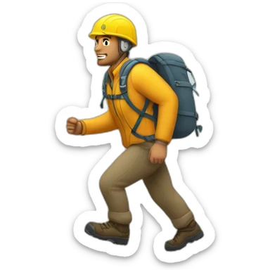 escalador de montaña caminando  sticker