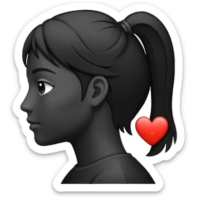 profile silhouette with a heart next to it sticker