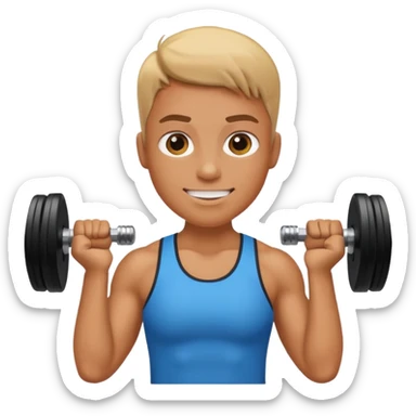 Gym emoji holding dumbbell  sticker