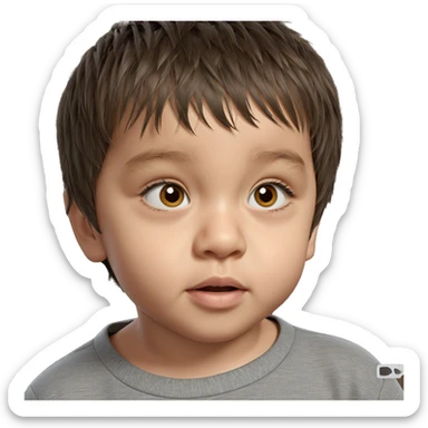 brown haired boy portrait sticker