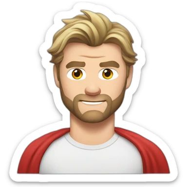 chris-hemsworth cartoon wearing tee sticker