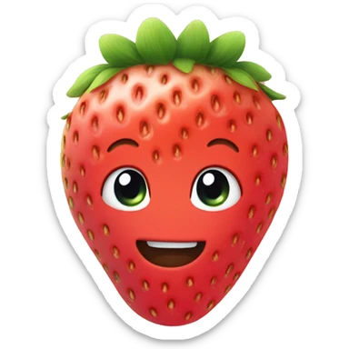 strawberry colored with rainbow colors sticker