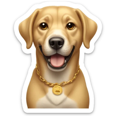 Dog with gold teeth sticker