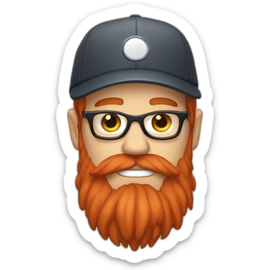 white hipster with large red beard wearing a video game hat sticker