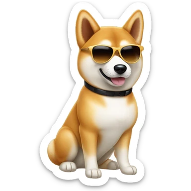 Shiba inu with sunglasses  sticker
