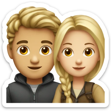 Russian girl and German boy together  sticker